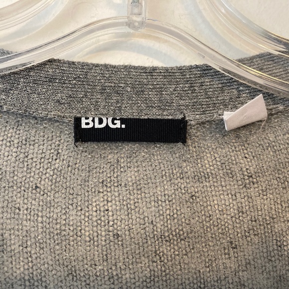 BDG Gray Button Up Cardigan With Tribal Pattern - Picture 4 of 6